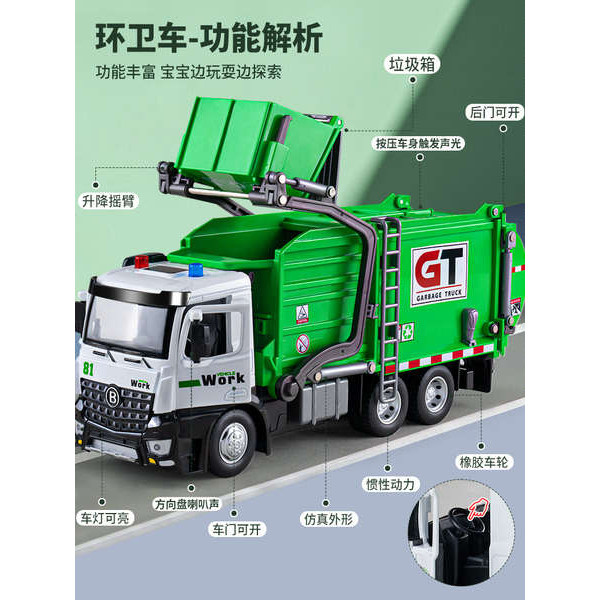 Kích Thước Lớn Trẻ Em Rác Xe Tải Xóa Xe Tải Đồ Chơi Phân Loại Rác Thùng Vệ Sinh Bé Trai Xe Tải Kỹ Thuật Xe Tải Quà Tặng Năm Mới