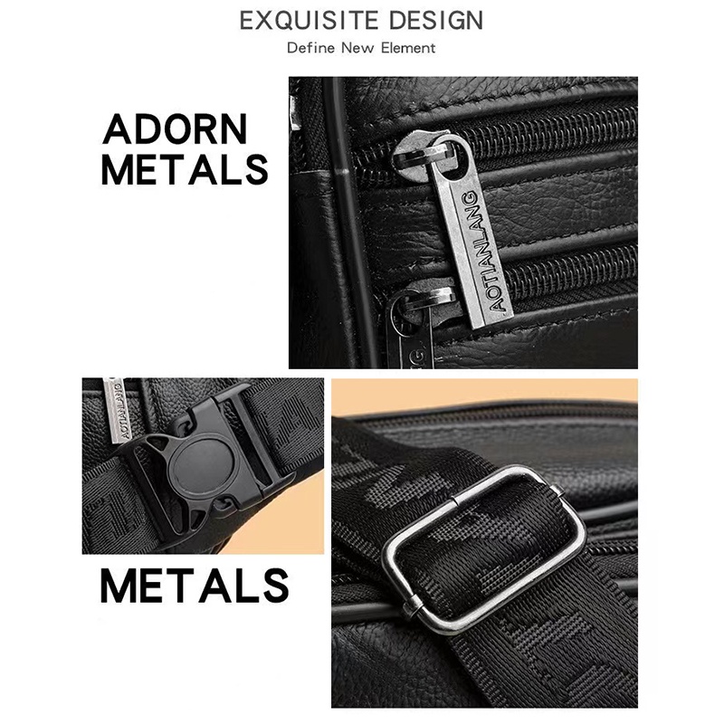 Túi Da Đeo Chéo Đa Năng Chất Liệu 100% Da Bò