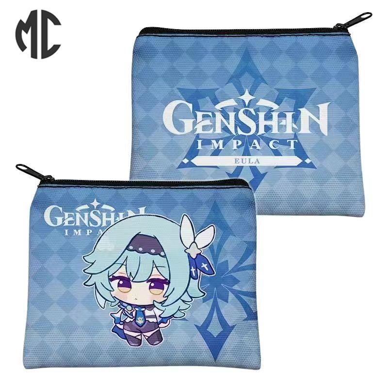 Ví Đựng Tiền Xu Bằng Vải canvas In Hoạt Hình Kaizuha raiden shogun zhongli genshin Ikaedehara ibari Sasitan Cứng