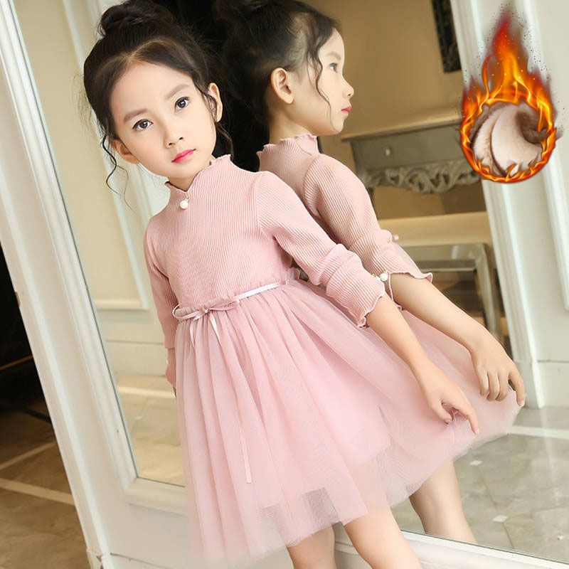 Đầm Công Chúa Màu Trơn Phong Cách Hàn Quốc Thời Trang Xuân Thu 2023 Cho Bé Gái Màu Sắc