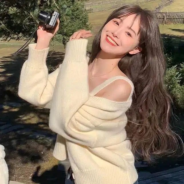 Uiowoo Áo Khoác sweater Dệt Kim Màu Trơn Phong Cách Lười Mùa Xuân Và Mùa Thu Dáng Rộng Ngọt Ngào Cho Nữ