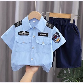 Bộ đồng phục cảnh sát ngắn tay thời trang mùa hè cho bé