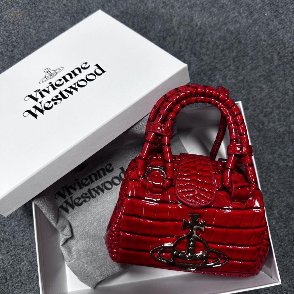 Niche Túi Đeo Chéo mini Bằng Da Cá Sấu Phong Cách retro