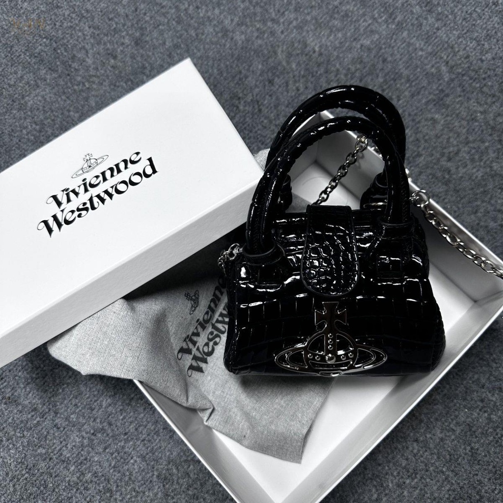 Niche Túi Đeo Chéo mini Bằng Da Cá Sấu Phong Cách retro