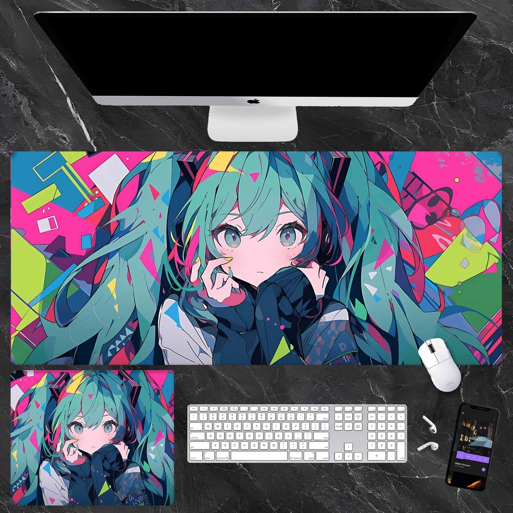 Hatsune miku Tấm Lót Chuột Và Bàn Phím Chơi game Hai Chiều Họa Tiết Hoạt Hình anime Dành Cho Học Sinh