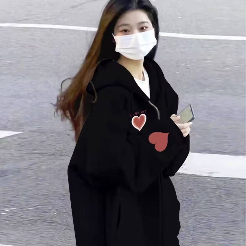 Áo Khoác cardigan Có Nón Bằng Vải Nhung Cáo Dày Dặn Màu Bạc Dáng Rộng Phong Cách Hàn Quốc Thời Trang Xuân Thu