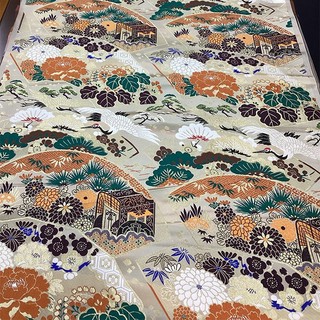 [Mận đỏ] YS 1#仙鹤云锦布料民族风马甲服装镶边手工DIY织锦缎面料 Chiều rộng 70CM