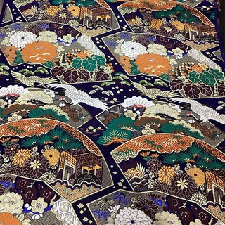 [Mận đỏ] YS 1#仙鹤云锦布料民族风马甲服装镶边手工DIY织锦缎面料 Chiều rộng 70CM