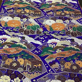 [Mận đỏ] YS 1#仙鹤云锦布料民族风马甲服装镶边手工DIY织锦缎面料 Chiều rộng 70CM