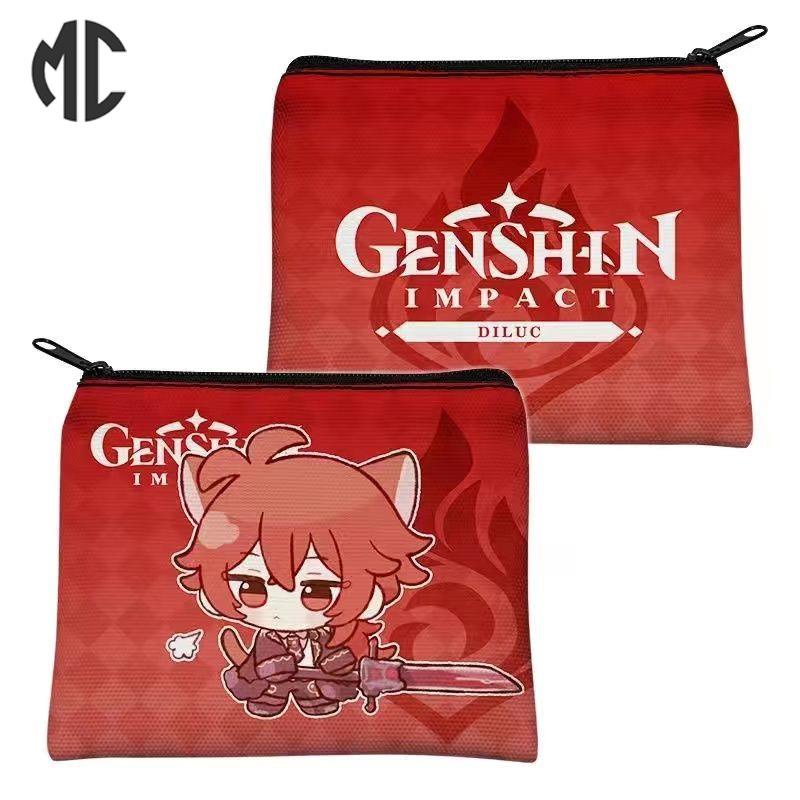 Ví Đựng Tiền Xu Bằng Vải canvas In Hoạt Hình Kaizuha raiden shogun zhongli genshin Ikaedehara ibari Sasitan Cứng