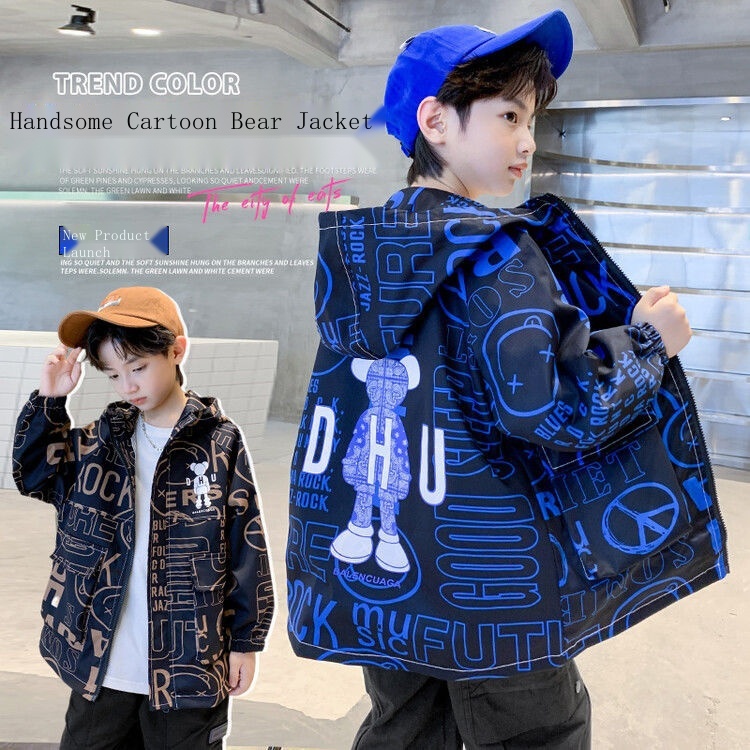 Áo Khoác Có Nón Thời Trang Đường Phố Mới 2023 Cho Bé Trai