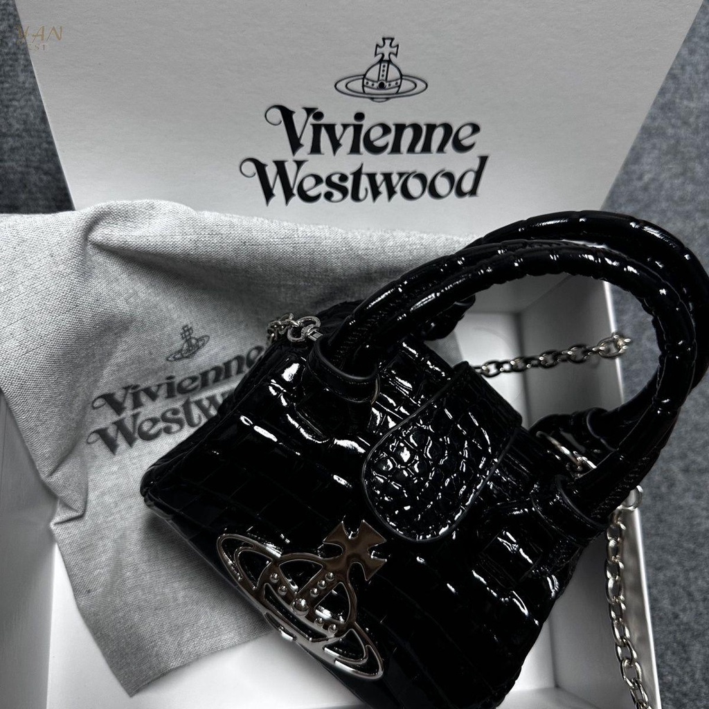 Niche Túi Đeo Chéo mini Bằng Da Cá Sấu Phong Cách retro