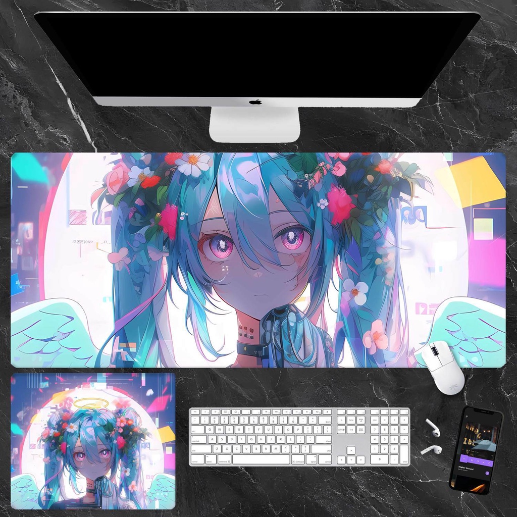 Hatsune miku Tấm Lót Chuột Và Bàn Phím Chơi game Hai Chiều Họa Tiết Hoạt Hình anime Dành Cho Học Sinh