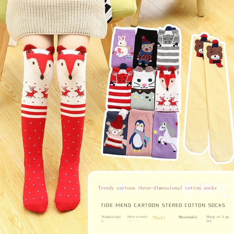 Vớ Cao Đến Đầu Gối In Họa Tiết Hoạt Hình Dễ Thương Thời Trang Xuân Thu Cho Bé Gái Và Trẻ Em