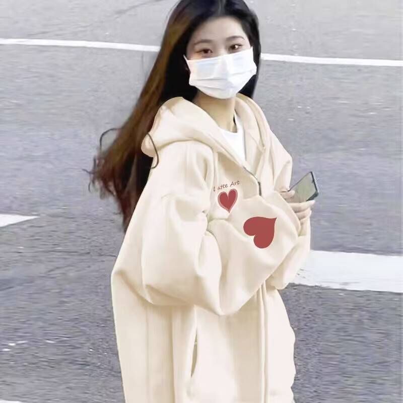 Áo Khoác cardigan Có Nón Bằng Vải Nhung Cáo Dày Dặn Màu Bạc Dáng Rộng Phong Cách Hàn Quốc Thời Trang Xuân Thu