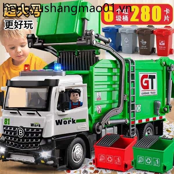 Kích Thước Lớn Trẻ Em Rác Xe Tải Xóa Xe Tải Đồ Chơi Phân Loại Rác Thùng Vệ Sinh Bé Trai Xe Tải Kỹ Thuật Xe Tải Quà Tặng Năm Mới