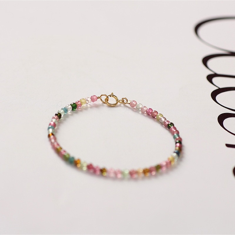 Vòng Tay Chuỗi Hạt Pha Lê Tự Nhiên Màu Cầu Vồng 2.7-3mm Chính Hãng Cao Cấp