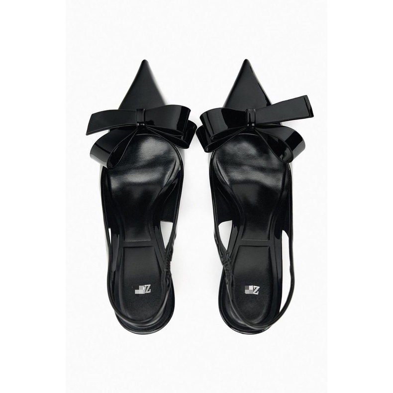 Hàng Mới Về Giày Cao Gót Zara Thắt Nơ Màu Đen / Be Thời Trang Mùa Thu Cho Nữ