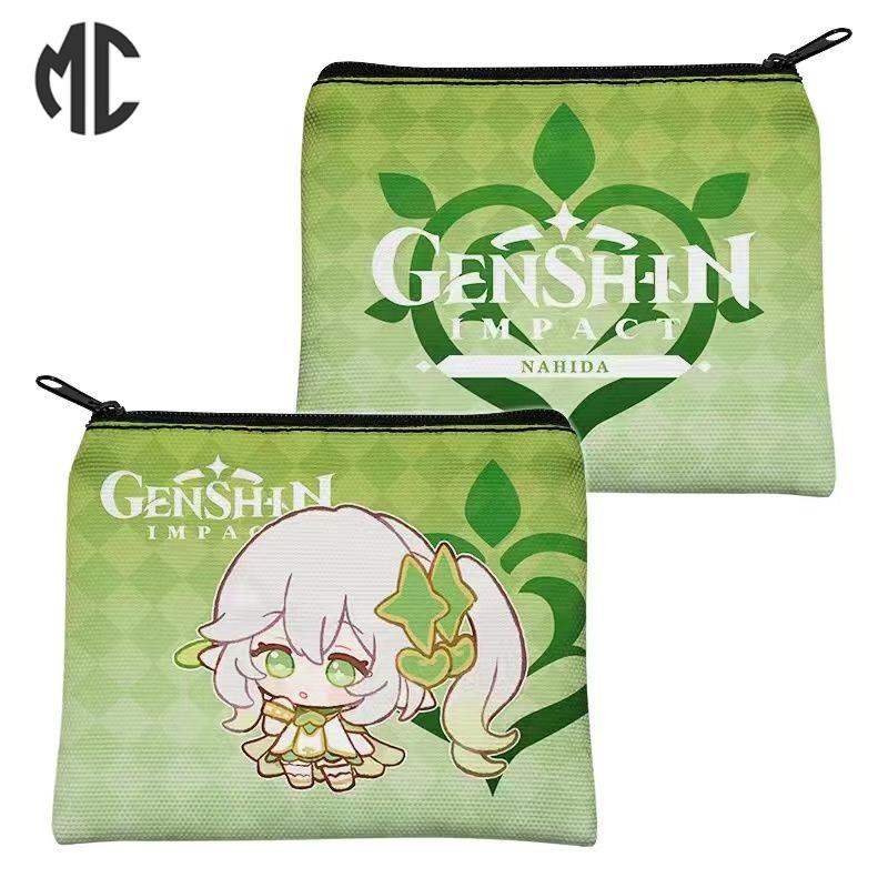 Ví Đựng Tiền Xu Bằng Vải canvas In Hoạt Hình Kaizuha raiden shogun zhongli genshin Ikaedehara ibari Sasitan Cứng