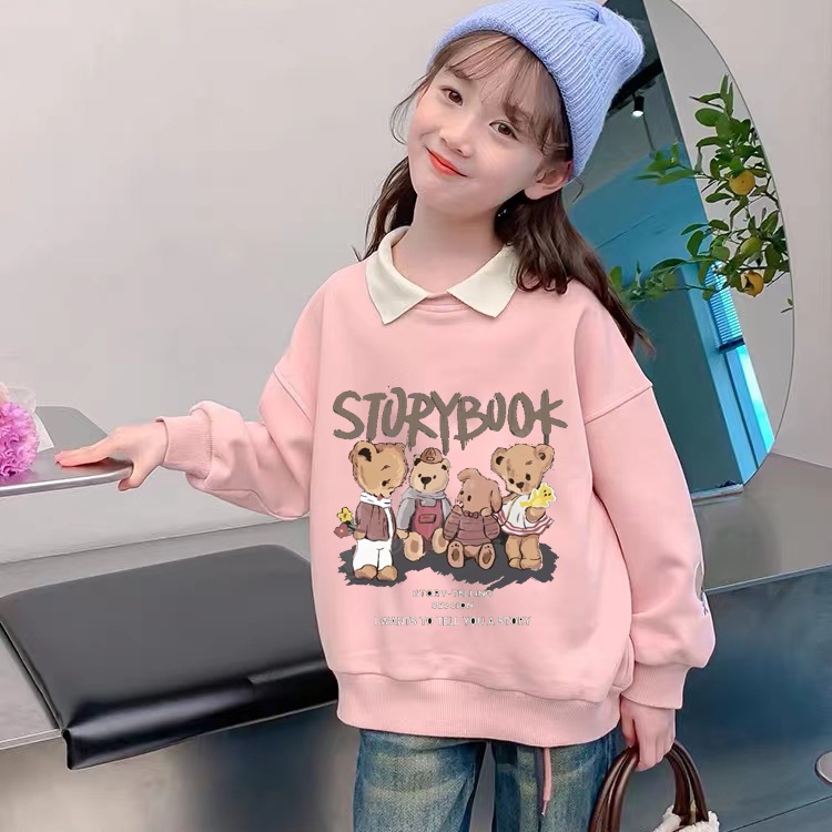 Áo Thun polo Thời Trang Xuân Thu 2023 Mới Cho Bé Gái