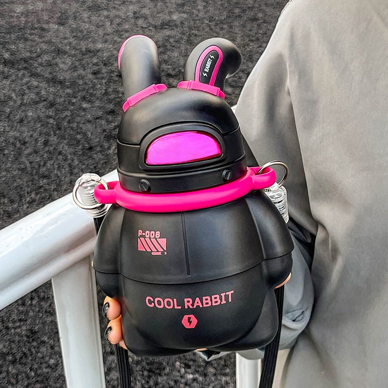 Bình Nước Giữ Nhiệt Cao Cấp Có Ống Hút Hình Phi Hành Gia Dễ Thương Hợp Thời Trang Cho Học Sinh