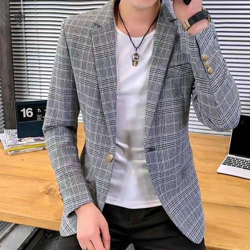 O kho C D Ng Th / trang Xu Hướng áo khoác Vest Kẻ Sọc Caro Phong Cách Hàn Quốc Đơn Giản thời trang xuân Thu Mới Cho Nam