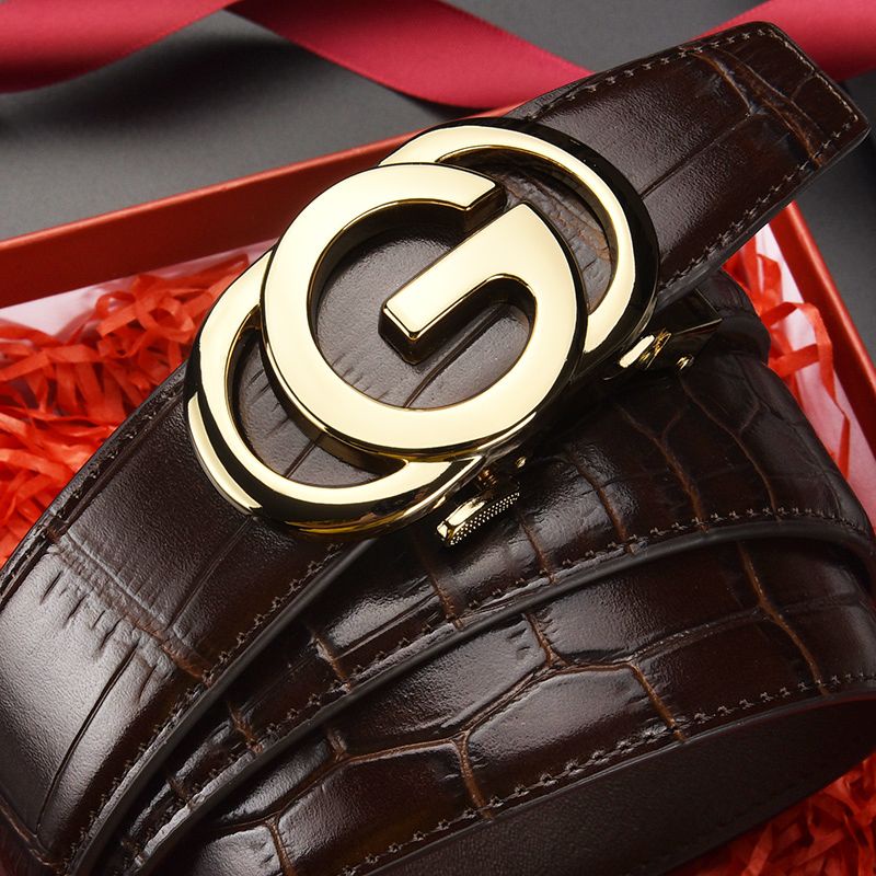 Thắt Lưng Da Bò Thật Khóa Tự Động Dễ Phối Đồ Thời Trang Cho Nam