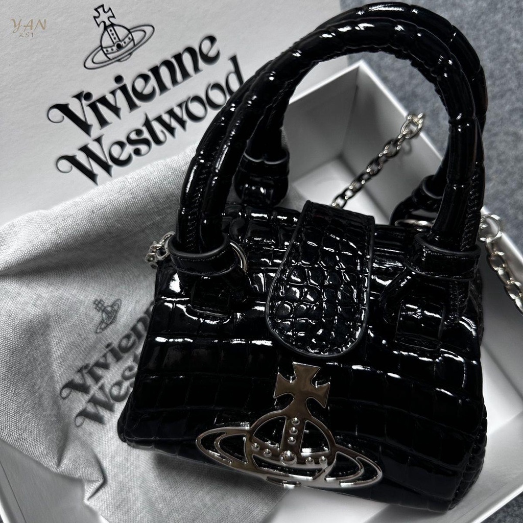 Niche Túi Đeo Chéo mini Bằng Da Cá Sấu Phong Cách retro