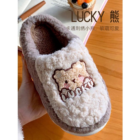 Dễ Thương Dép Bông Đi Trong Nhà cotton Chống Trượt Thời Trang Thu Đông 2023 Cho Cặp Đôi