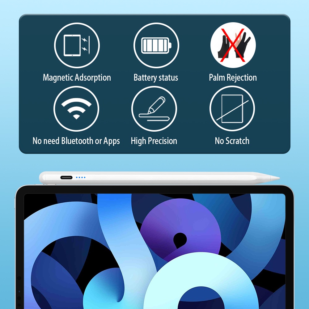 Bút Cảm Ứng iPad 2022 2021 2020 2019 2018 Pro Air Mini Có Màn Hình Hiển Thị