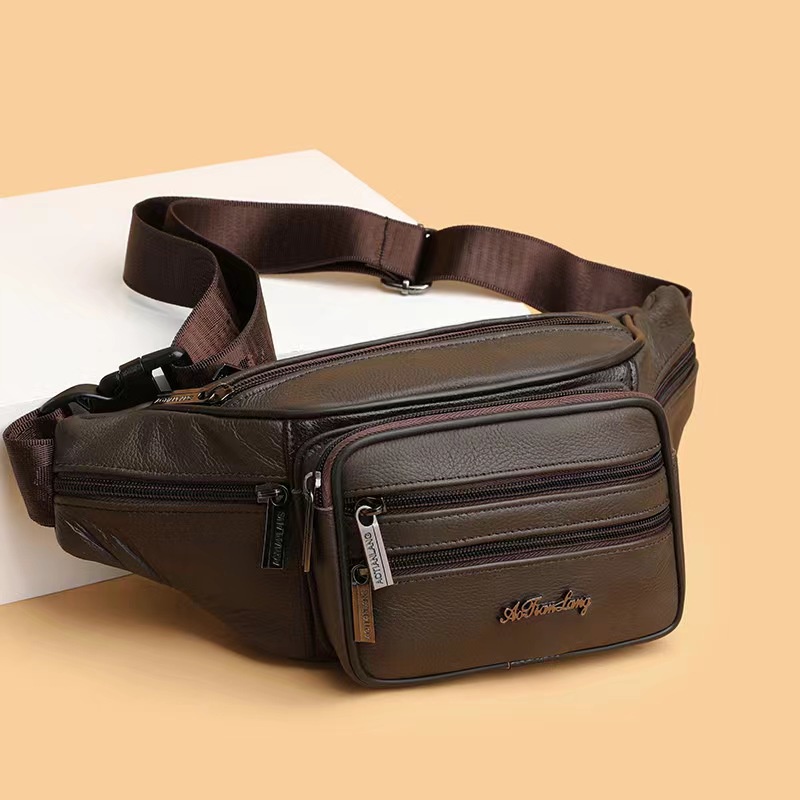 Túi Da Đeo Chéo Đa Năng Chất Liệu 100% Da Bò