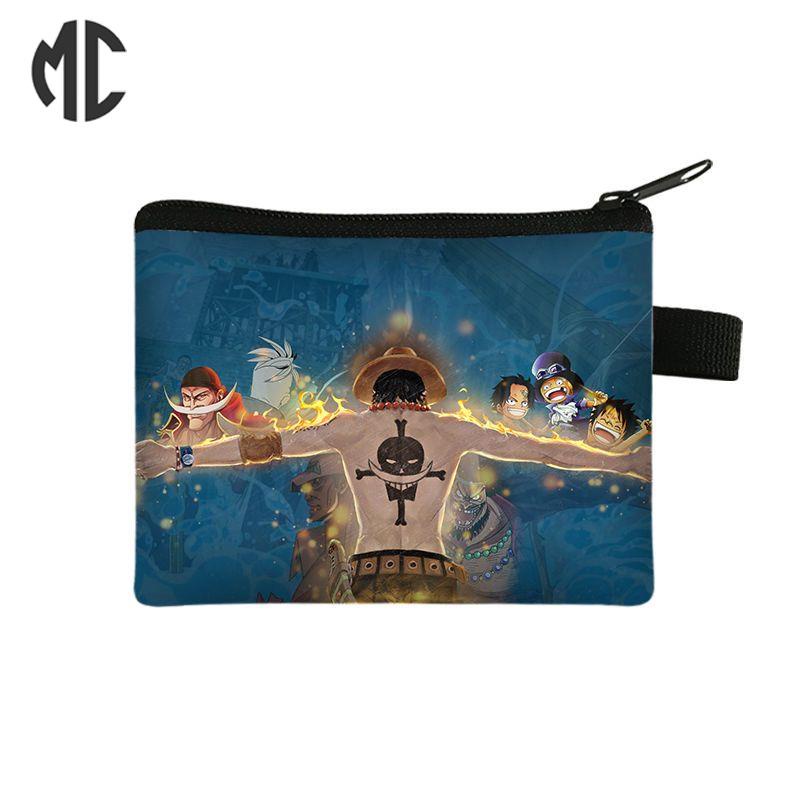 Ví Đựng Tiền Xu In Hoạt Hình one piece luffy zoro nami Sanjitony chopper sauron Hai Chiều Cho Học Sinh Nhật Bản