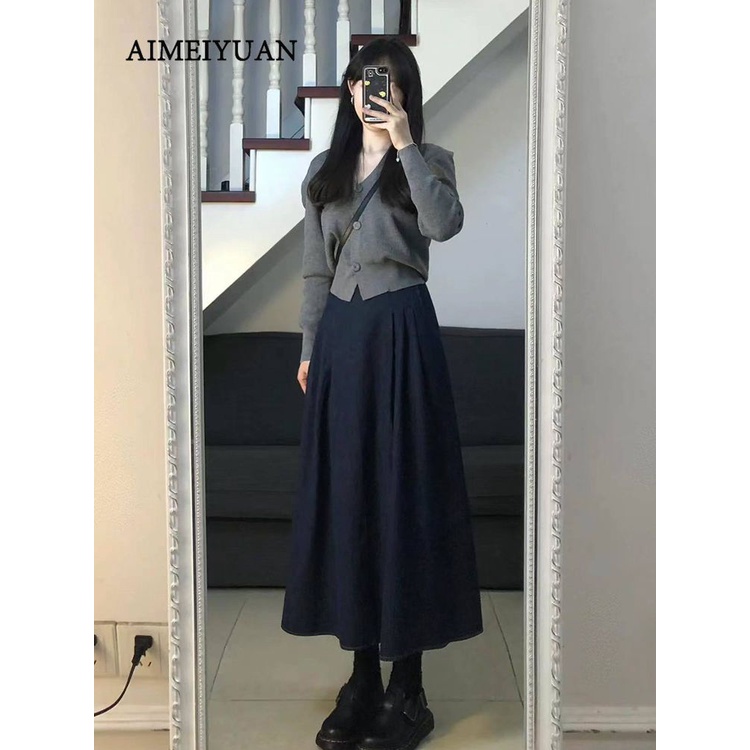 Mới Set Chân Váy Và Áo cardigan Phong Cách Hàn Quốc Dành Cho Nữ