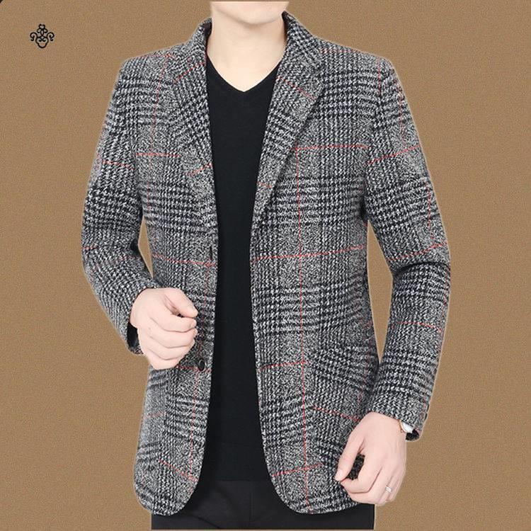 O kho C D Ng Th / trang Xu N áo khoác Vest Dày dáng ôm Kẻ Sọc Caro Trẻ Trung thời trang xuân Thu Cho Nam Trung Niên