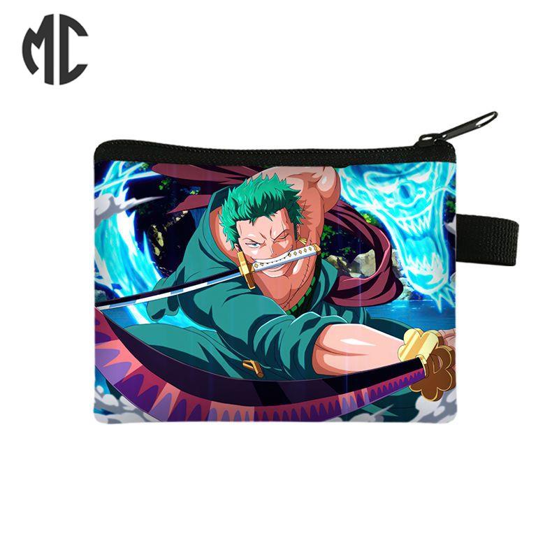 Ví Đựng Tiền Xu In Hoạt Hình one piece luffy zoro nami Sanjitony chopper sauron Hai Chiều Cho Học Sinh Nhật Bản