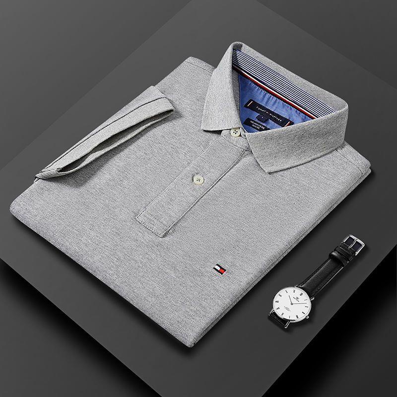 Tommy Áo polo cotton Ngắn Tay Màu Sắc Đơn Giản Cho Nam