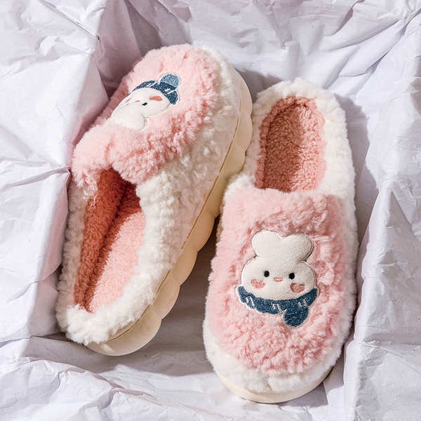 Dép Bông cotton Đế Dày Thời Trang Thu Đông 2023 Dễ Thương Cho Cặp Đôi