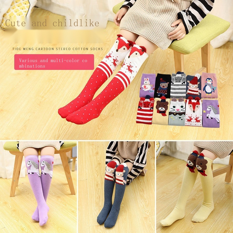 Vớ Cao Đến Đầu Gối In Họa Tiết Hoạt Hình Dễ Thương Thời Trang Xuân Thu Cho Bé Gái Và Trẻ Em