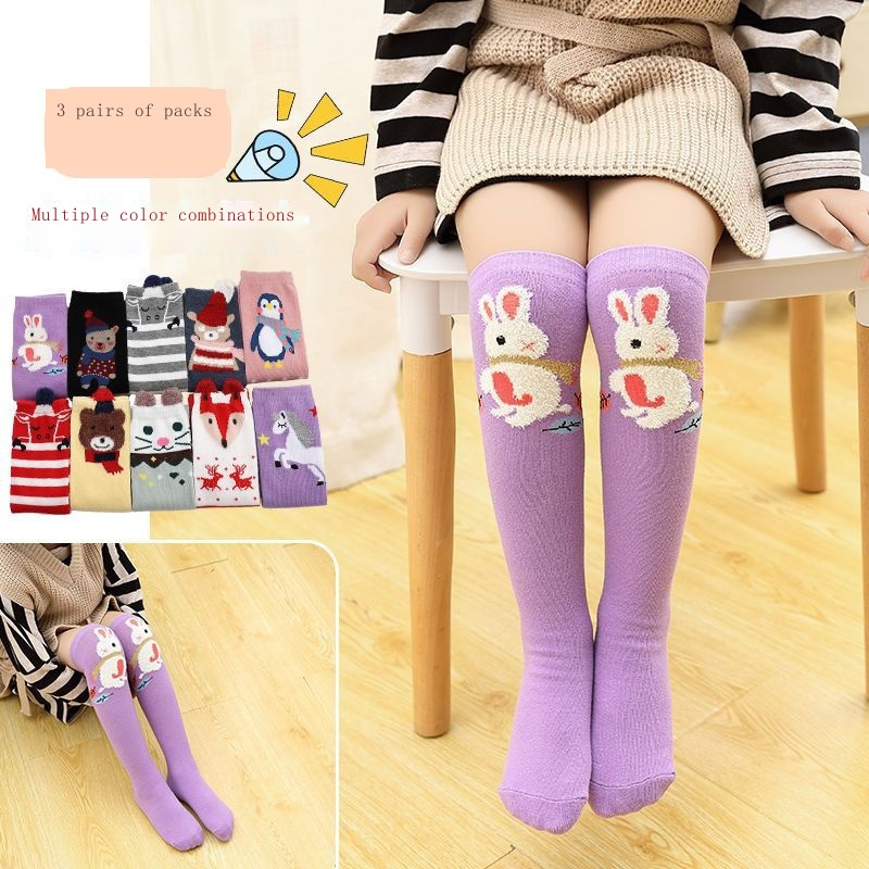 Vớ Cao Đến Đầu Gối In Họa Tiết Hoạt Hình Dễ Thương Thời Trang Xuân Thu Cho Bé Gái Và Trẻ Em