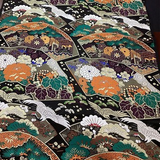 [Mận đỏ] YS 1#仙鹤云锦布料民族风马甲服装镶边手工DIY织锦缎面料 Chiều rộng 70CM