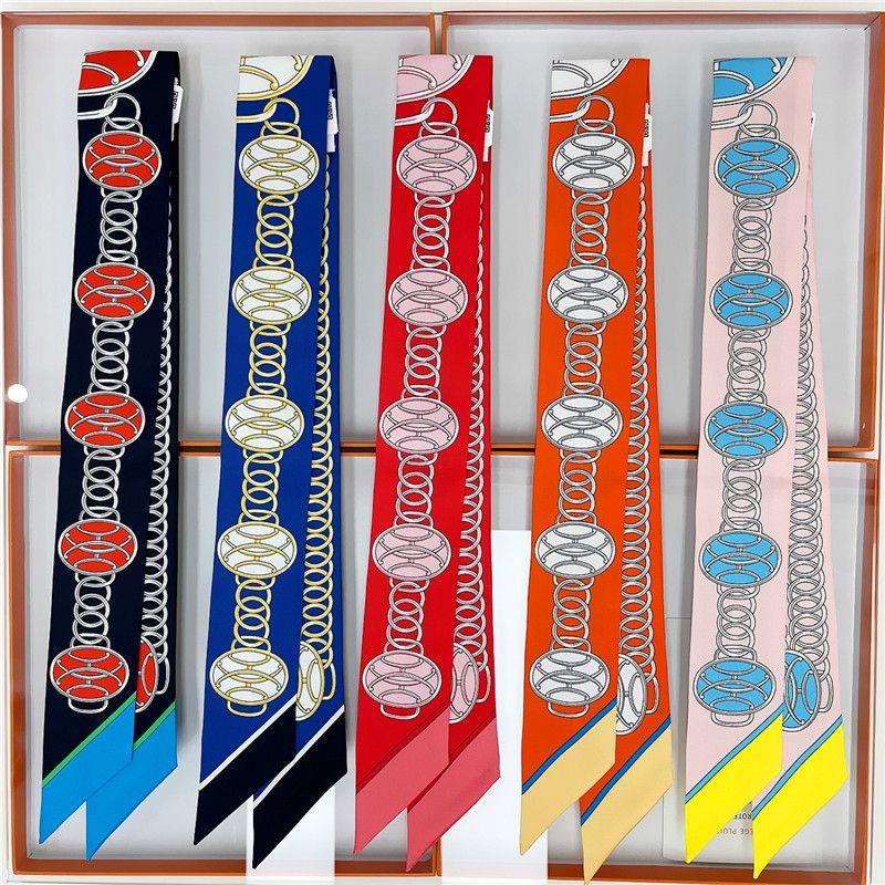 Hermes Khăn Quàng Cổ Lụa Mỏng Dáng Dài Phong Cách retro Pháp Cao Cấp