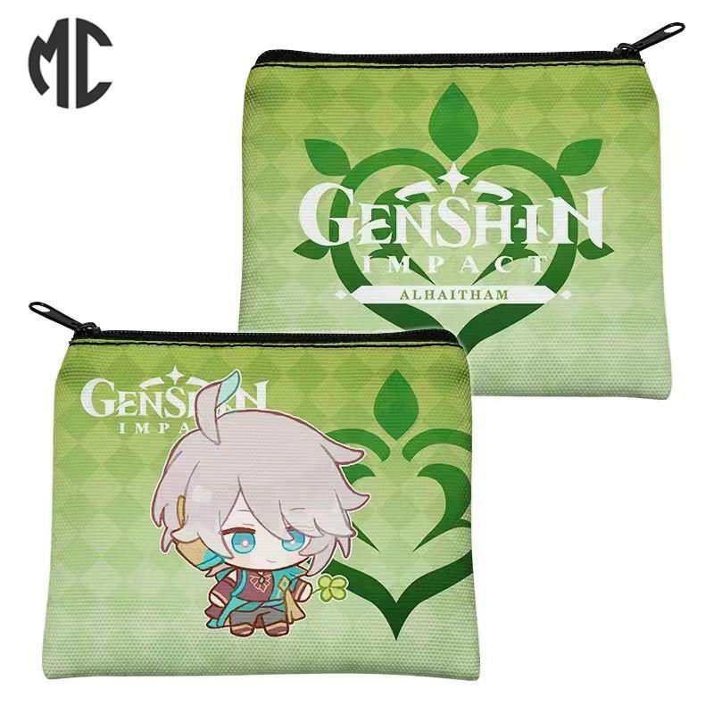 Ví Đựng Tiền Xu Bằng Vải canvas In Hoạt Hình Kaizuha raiden shogun zhongli genshin Ikaedehara ibari Sasitan Cứng