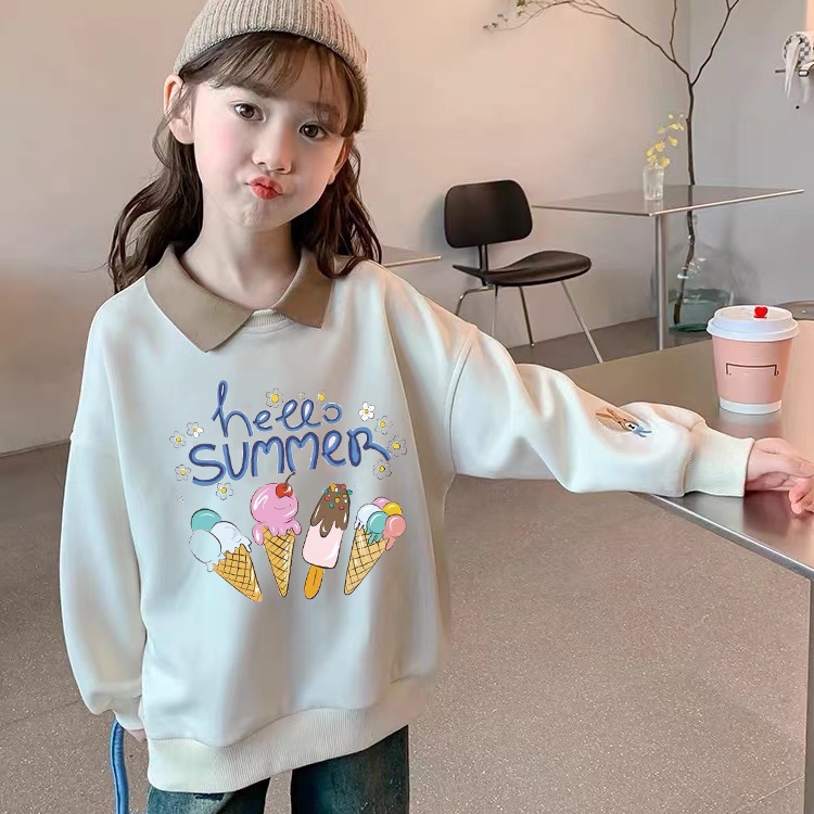 Áo Thun polo Thời Trang Xuân Thu 2023 Mới Cho Bé Gái