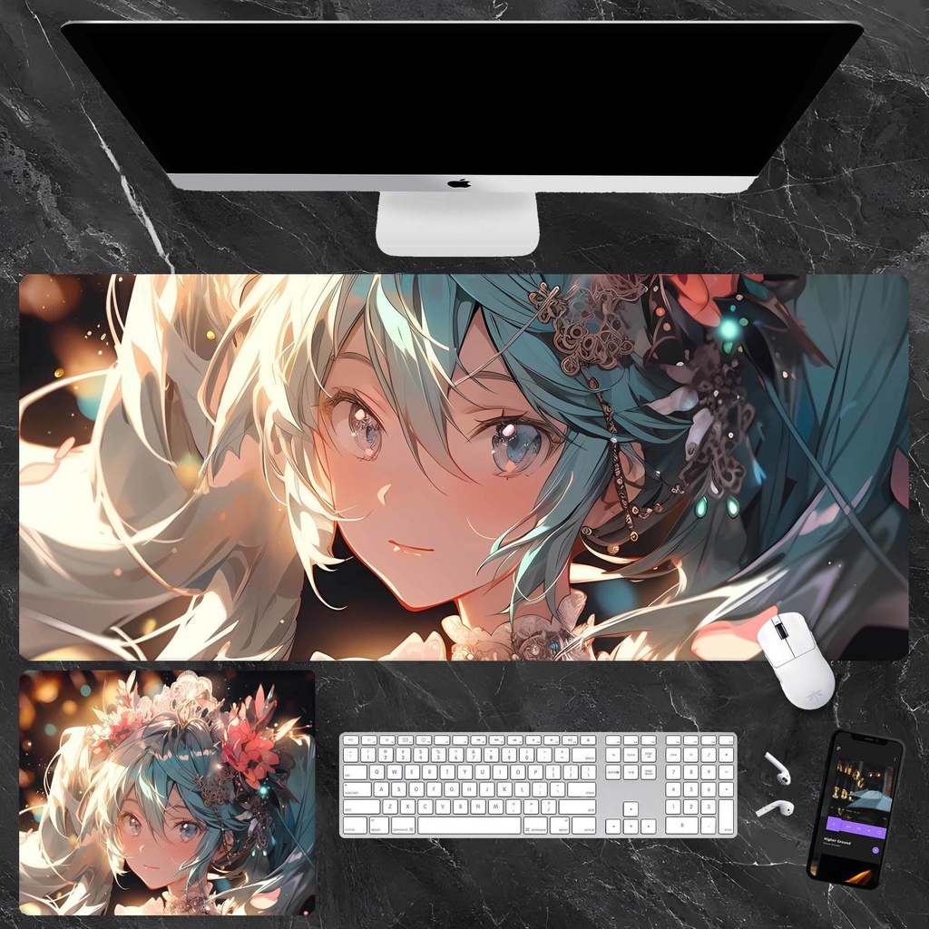 Hatsune miku Tấm Lót Chuột Và Bàn Phím Chơi game Hai Chiều Họa Tiết Hoạt Hình anime Dành Cho Học Sinh