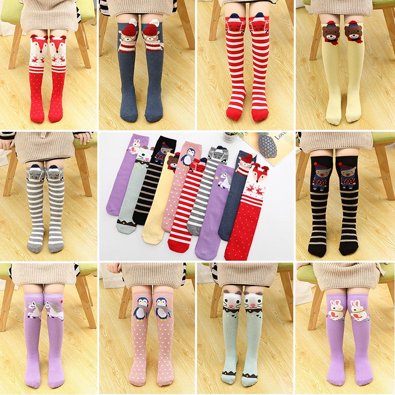 Vớ Cao Đến Đầu Gối In Họa Tiết Hoạt Hình Dễ Thương Thời Trang Xuân Thu Cho Bé Gái Và Trẻ Em