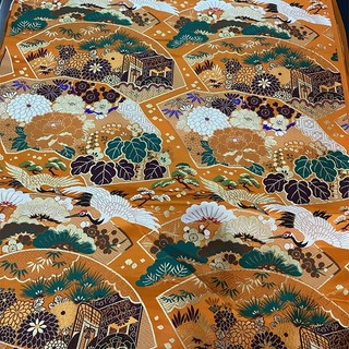 [Mận đỏ] YS 1#仙鹤云锦布料民族风马甲服装镶边手工DIY织锦缎面料 Chiều rộng 70CM