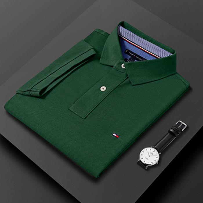 Tommy Áo polo cotton Ngắn Tay Màu Sắc Đơn Giản Cho Nam