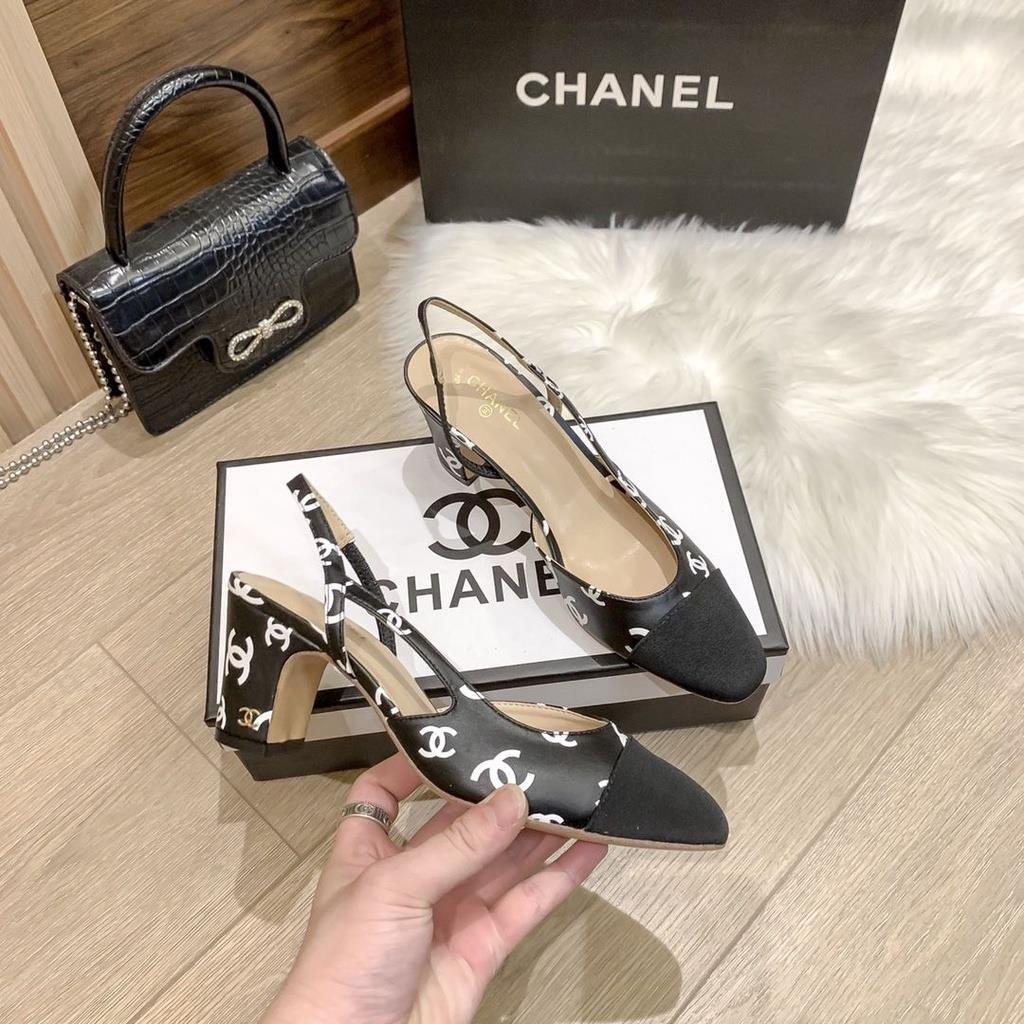 Giày Cao Gót Sandal Bít Mũi Đế Dày Phối Màu Thời Trang Phong Cách Mới 2023 Cho Nữ