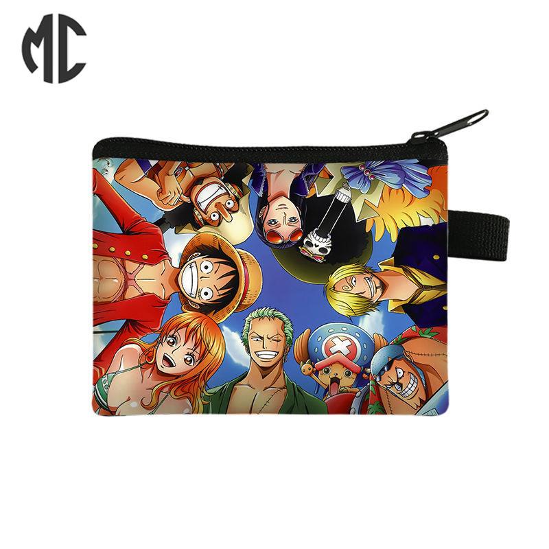Ví Đựng Tiền Xu In Hoạt Hình one piece luffy zoro nami Sanjitony chopper sauron Hai Chiều Cho Học Sinh Nhật Bản