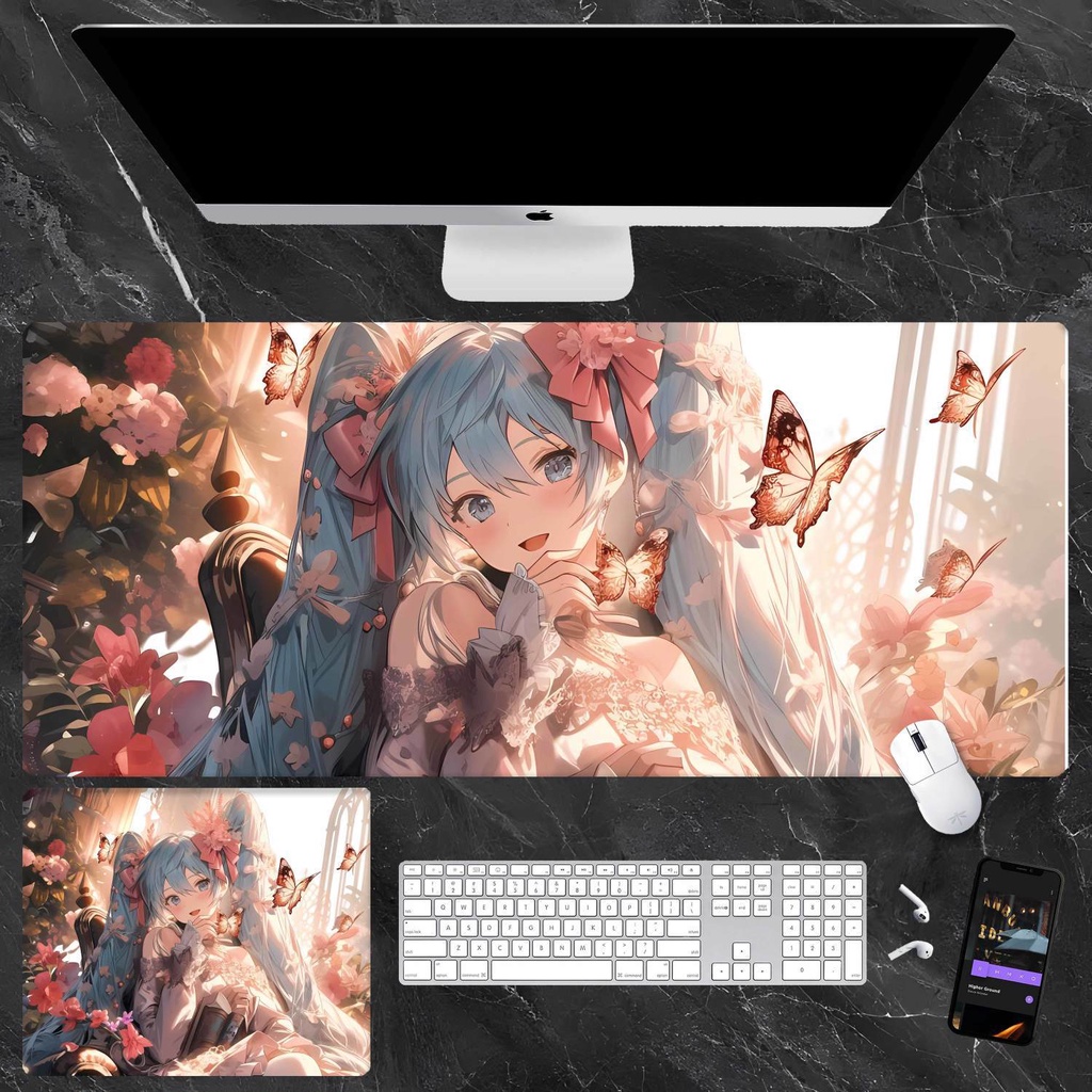 Hatsune miku Tấm Lót Chuột Và Bàn Phím Chơi game Hai Chiều Họa Tiết Hoạt Hình anime Dành Cho Học Sinh